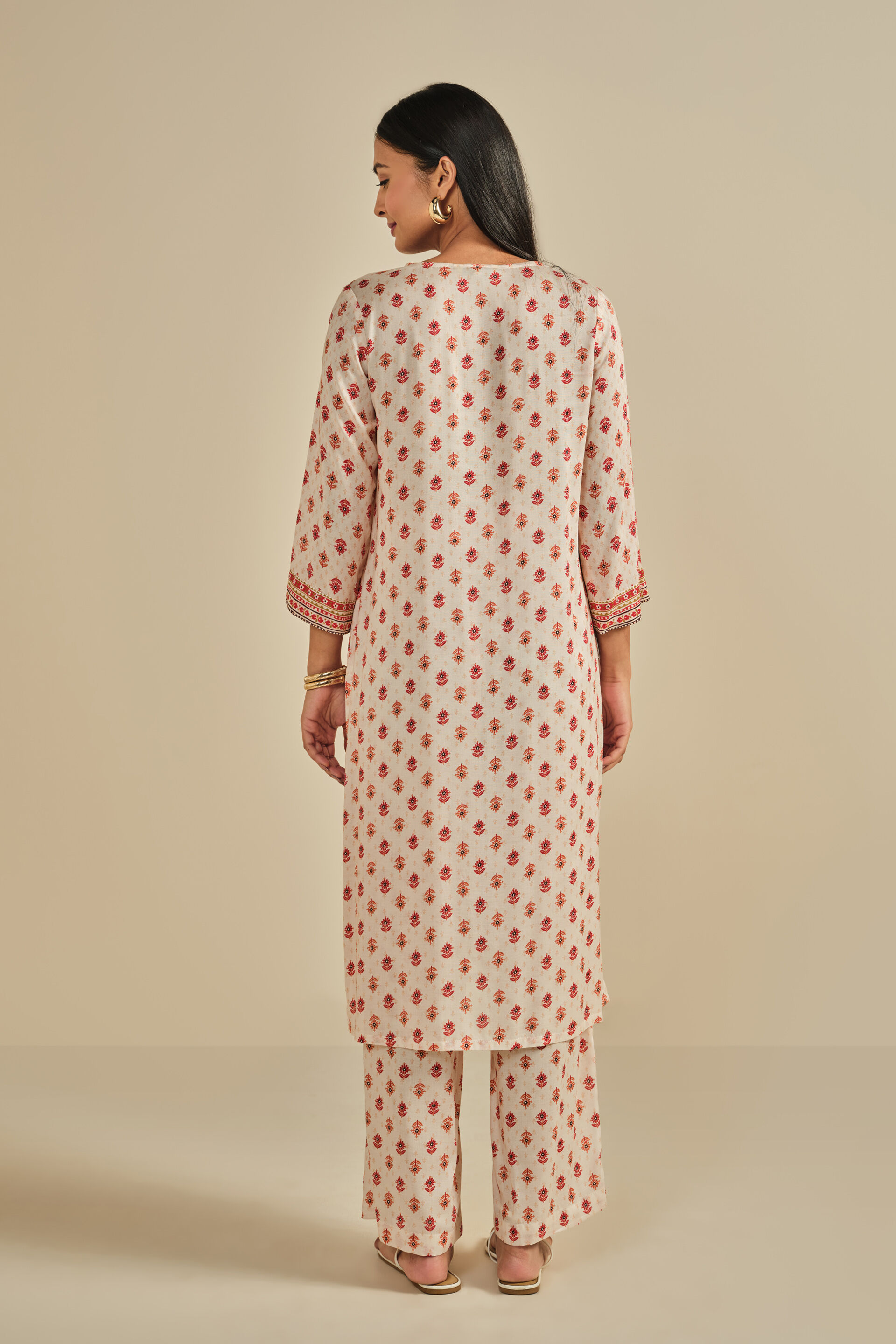 Rangreza Modal Kurta Set, Off White, image 6
